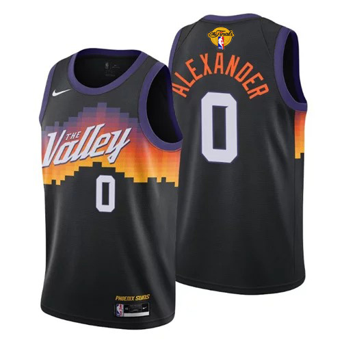 Nike Phoenix Suns #0 Ty-Shon Alexander Youth 2021 NBA Finals Bound City Edition Jersey Black Youth->phoenix suns->NBA Jersey
