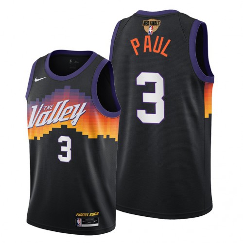 Nike Phoenix Suns #3 Chris Paul Youth 2021 NBA Finals Bound City Edition Jersey Black Youth->youth nba jersey->Youth Jersey