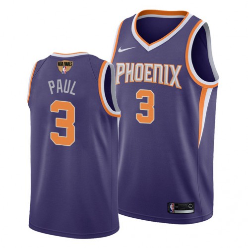 Nike Phoenix Suns #3 Chris Paul Youth 2021 NBA Finals Bound Swingman Icon Edition Jersey Purple Youth->youth nba jersey->Youth Jersey