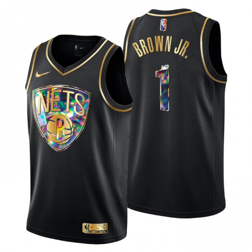 Brooklyn Brooklyn Nets #1 Bruce Brown Jr. Men’s Golden Edition Diamond Logo 2021/22 Swingman Jersey – Black Men’s->women nba jersey->Women Jersey