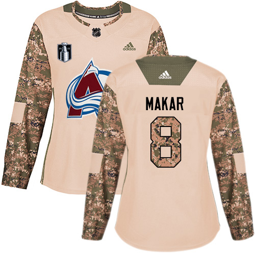 Adidas Colorado Avalanche #8 Cale Makar Camo Authentic Women’s 2022 Stanley Cup Final Patch Veterans Day Stitched NHL Jersey Womens->women nhl jersey->Women Jersey