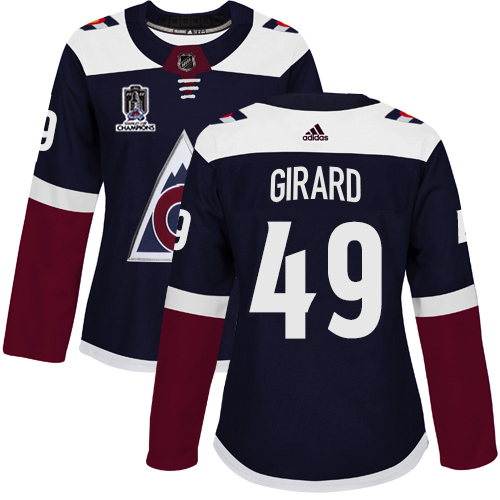 Adidas Colorado Avalanche #49 Samuel Girard Navy Women’s 2022 Stanley Cup Champions Alternate Authentic Stitched NHL Jersey Womens->women nhl jersey->Women Jersey
