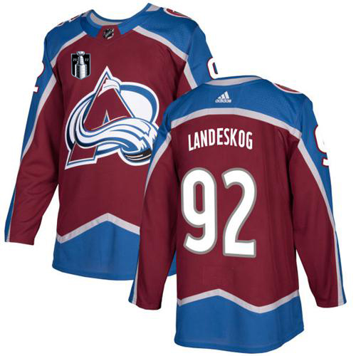 Adidas Colorado Avalanche #92 Gabriel Landeskog Burgundy Youth 2022 Stanley Cup Final Patch Home Authentic Stitched NHL Jersey Youth->women nhl jersey->Women Jersey