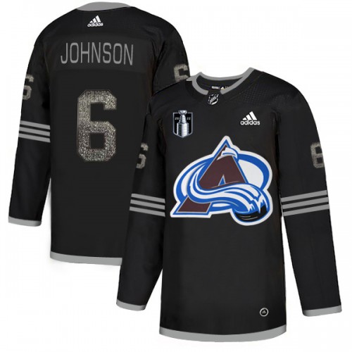 Adidas Colorado Avalanche #6 Erik Johnson Black Youth 2022 Stanley Cup Final Patch Authentic Classic Stitched NHL Jersey Youth->youth nhl jersey->Youth Jersey