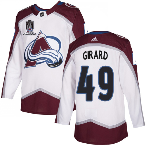 Adidas Colorado Avalanche #49 Samuel Girard White Youth 2022 Stanley Cup Champions Road Authentic Stitched NHL Jersey Youth->youth nhl jersey->Youth Jersey