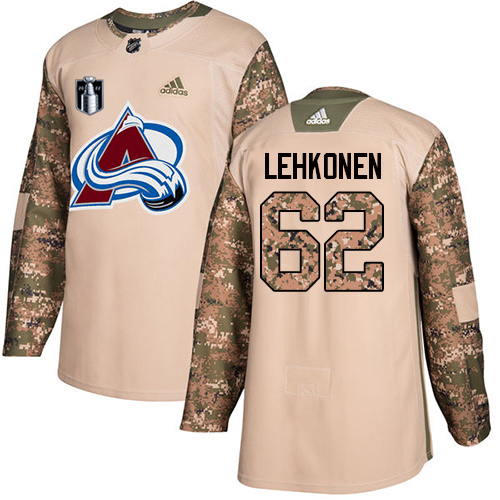 Adidas Colorado Avalanche #62 Artturi Lehkonen Camo Youth 2022 Stanley Cup Final Patch Authentic Veterans Day Stitched NHL Jersey Youth->youth nhl jersey->Youth Jersey