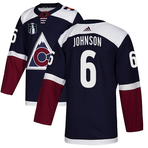 Adidas Colorado Avalanche #6 Erik Johnson Navy Youth 2022 Stanley Cup Final Patch Alternate Authentic Stitched NHL Jersey Youth->youth nhl jersey->Youth Jersey