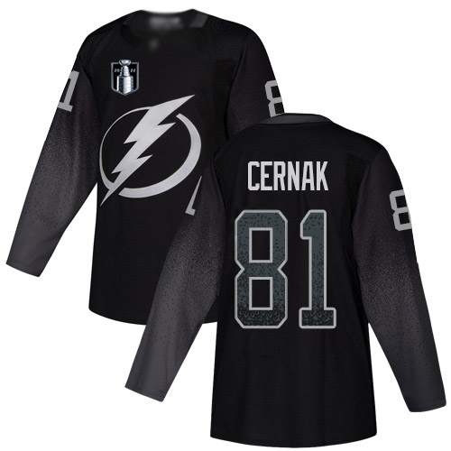 Adidas Tampa Bay Lightning #81 Erik Cernak Black 2022 Stanley Cup Final Patch Youth Alternate Authentic Stitched NHL Jersey Youth->tampa bay lightning->NHL Jersey