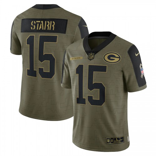 Green Bay Green Bay Packers #15 Bart Starr Olive Nike 2021 Salute To Service Limited Player Jersey Men’s->women nfl jersey->Women Jersey