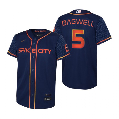 Houston Houston Astros #5 Jeff Bagwell Navy Youth Nike 2022 City Connect Replica MLB Jersey Youth->houston astros->MLB Jersey