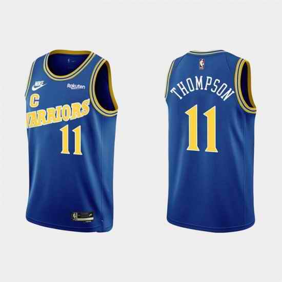 Men Golden State Warriors #11 Klay Thompson Royal Classic Edition Stitched Jersey->indiana pacers->NBA Jersey