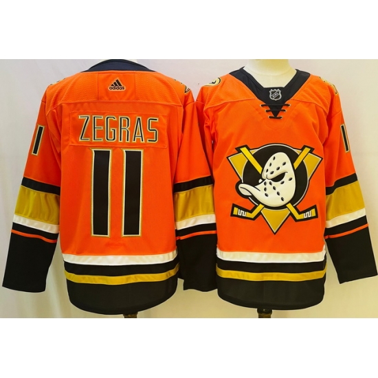 Men Anaheim Ducks #11 Trevor Zegras Black Orange Stitched Jersey->detroit lions->NFL Jersey