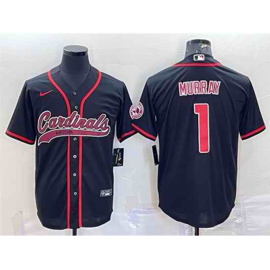 Men Arizona Cardinals #1 Kyler Murray Black With Patch Cool Base Stitched Baseball Jersey->women nfl jersey->Women Jersey