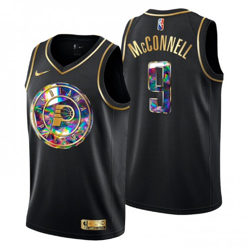 Indiana Indiana Pacers #9 T.J. McConnell Men’s Golden Edition Diamond Logo 2021/22 Swingman Jersey – Black Men’s->youth nba jersey->Youth Jersey