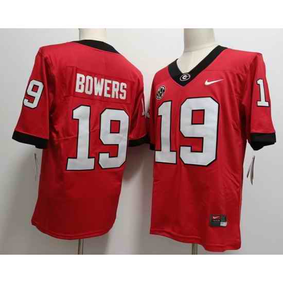 Men Georgia Bulldogs #19 Brock Bowers Red College Football Game Jersey->michigan wolverines->NCAA Jersey