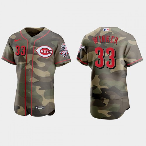 Cincinnati Cincinnati Reds #33 Jesse Winker Men’s Nike 2021 Armed Forces Day Authentic MLB Jersey -Camo Men’s->cincinnati reds->MLB Jersey