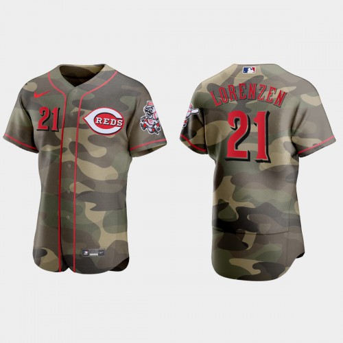 Cincinnati Cincinnati Reds #21 Michael Lorenzen Men’s Nike 2021 Armed Forces Day Authentic MLB Jersey -Camo Men’s->cincinnati reds->MLB Jersey