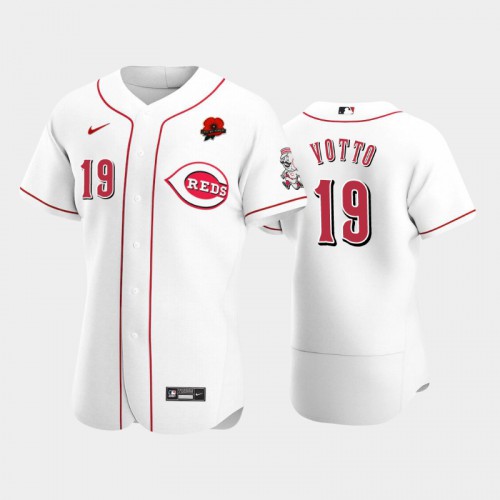 Cincinnati Cincinnati Reds #19 Joey Votto Men’s Nike Authentic 2021 Memorial Day MLB Jersey – White Men’s->cincinnati reds->MLB Jersey