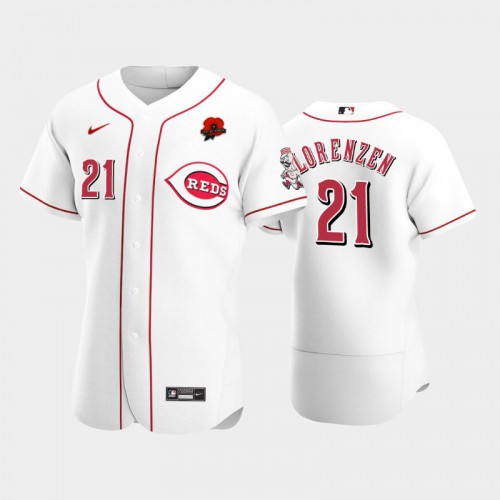 Cincinnati Cincinnati Reds #21 Michael Lorenzen Men’s Nike Authentic 2021 Memorial Day MLB Jersey – White Men’s->cincinnati reds->MLB Jersey