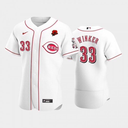 Cincinnati Cincinnati Reds #33 Jesse Winker Men’s Nike Authentic 2021 Memorial Day MLB Jersey – White Men’s->cincinnati reds->MLB Jersey