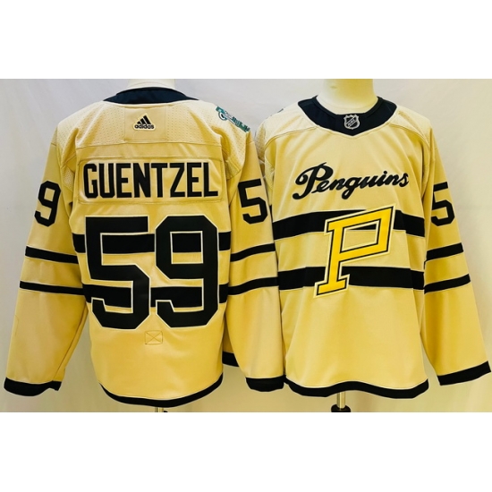 Men Pittsburgh Penguins 59 Jake Guentzel White 2022 #23 Reverse Retro Stitched NHL Jersey->ottawa senators->NHL Jersey