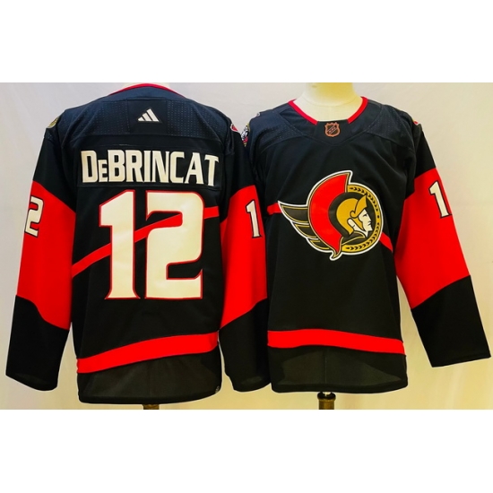 Men Ottawa Senators #12 Alex DeBrincat 2022 23 Reverse Black Stitched Jersey->new jersey devils->NHL Jersey