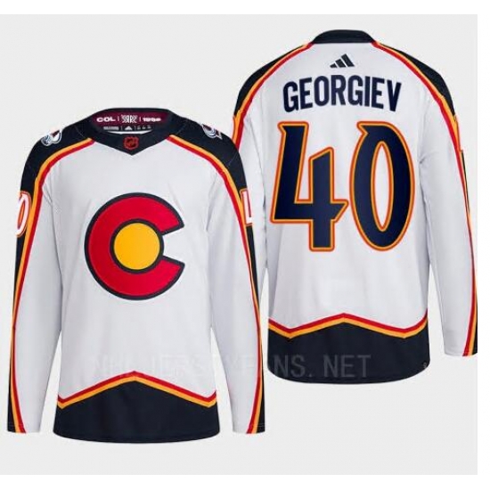 Men Colorado Avalanche 40 Alexandar Georgiev White 2022 #23 Reverse Retro Stitched Jersey->anaheim ducks->NHL Jersey