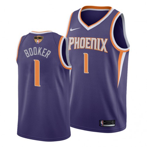 Nike Phoenix Suns #1 Devin Booker Men’s 2021 NBA Finals Bound Swingman Icon Edition Jersey Purple Men’s->phoenix suns->NBA Jersey