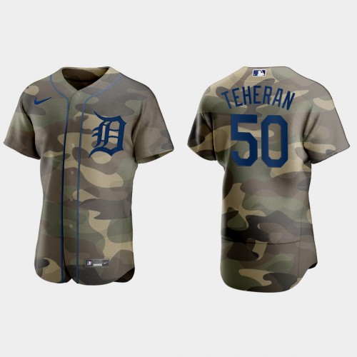 Detroit Detroit Tigers #50 Julio Teheran Men’s Nike 2021 Armed Forces Day Authentic MLB Jersey -Camo Men’s->detroit tigers->MLB Jersey