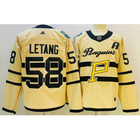 Men Pittsburgh Penguins 58 Kris Letang White 2022 #23 Reverse Retro Stitched NHL Jersey->ottawa senators->NHL Jersey