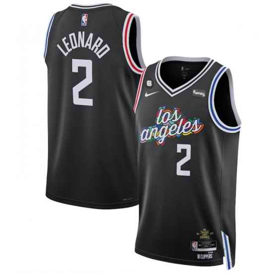 Men Los Angeles Clippers #2 Kawhi Leonard Black 2022 23 City Edition With NO 6 Patch Stitched Jersey->indiana pacers->NBA Jersey