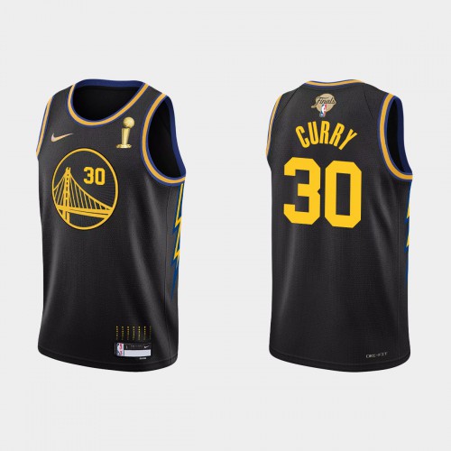 Golden State Golden State Warriors #30 Stephen Curry Men’s Nike Black 2021-22 NBA Finals Champions Swingman Jersey Men’s->golden state warriors->NBA Jersey