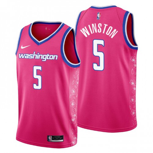 Nike Washington Wizards #5 Cassius Winston Men’s 2022-23 City Edition NBA Jersey – Cherry Blossom Pink Men’s->washington wizards->NBA Jersey