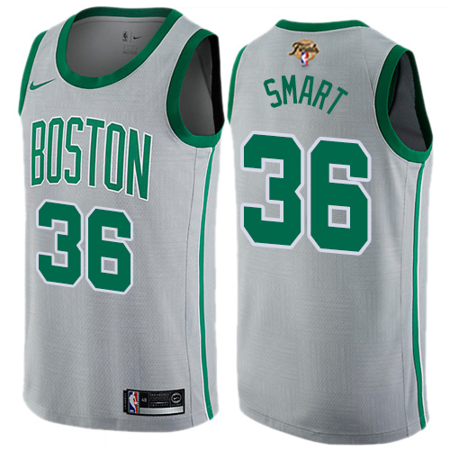 Nike Boston Celtics #36 Marcus Smart Gray Women’s 2022 NBA Finals Swingman City Edition Jersey Womens->boston celtics->NBA Jersey