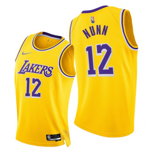 Nike Los Angeles Lakers #12 Kendrick Nunn Women’s 2021-22 75th Diamond Anniversary NBA Jersey Gold Womens->youth nba jersey->Youth Jersey