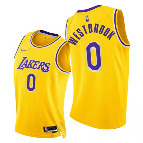 Nike Los Angeles Lakers #0 Russell Westbrook Women’s 2021-22 75th Diamond Anniversary NBA Jersey Gold Womens->youth nba jersey->Youth Jersey