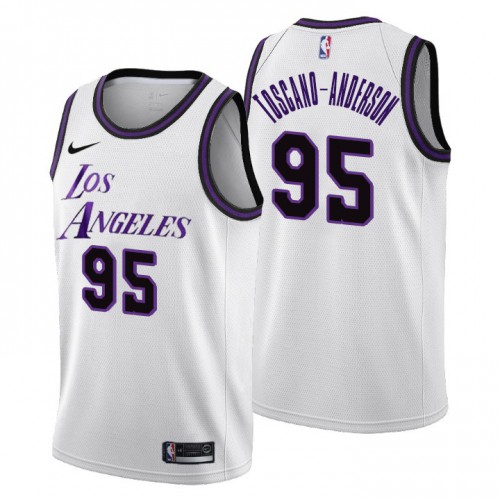 Nike Los Angeles Lakers #95 Juan Toscano-Anderson Women’s 2022-23 City Edition NBA Jersey – Cherry Blossom White Womens->youth nba jersey->Youth Jersey