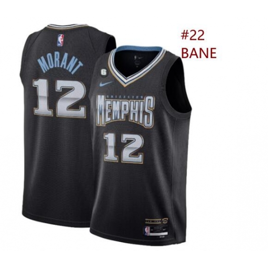 Men Memphis Grizzlies 22 Desmond bane Black 2022 23 City Edition With NO #6 Patch Stitched Basketball Jersey->charlotte hornets->NBA Jersey