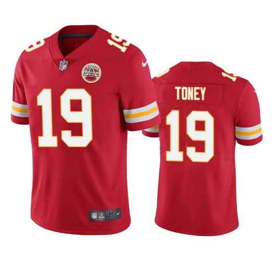Men Kansas City Chiefs #19 Kadarius Toney Red Vapor Untouchable Limited Stitched Football Jersey->denver broncos->NFL Jersey