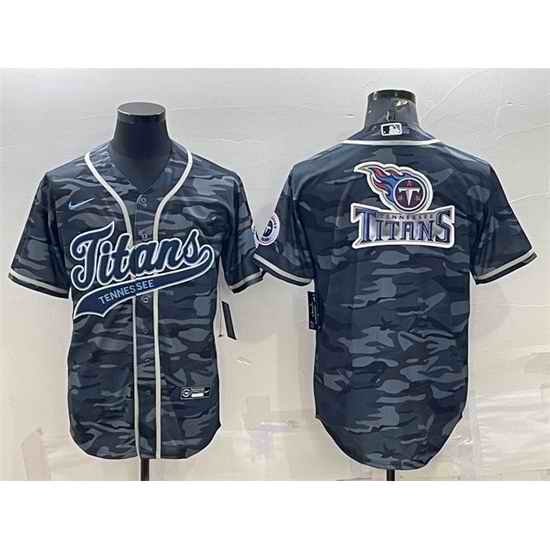 Men Tennessee Titans Grey Camo Team Big Logo With Patch Cool Base Stitched Baseball Jersey->buffalo bills->NFL Jersey