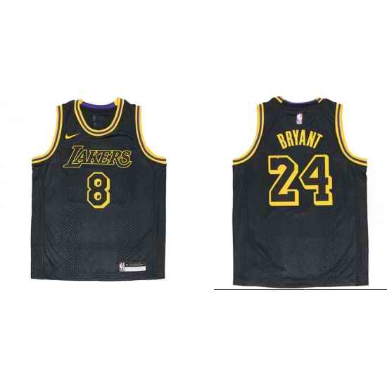 Custom Men Nike Los Angeles Lakers City Edition #8 24 Mamba Week Black Jerseys->2022 all star->NBA Jersey