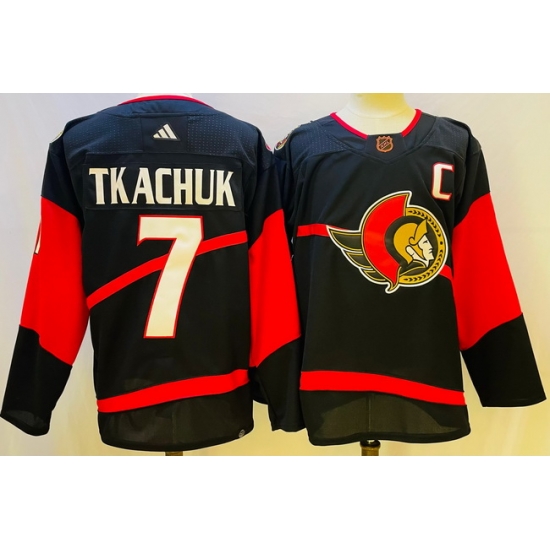Men Ottawa Senators #7 Brady Tkachuk Black 2022 23 Reverse Black Stitched Jersey->new jersey devils->NHL Jersey