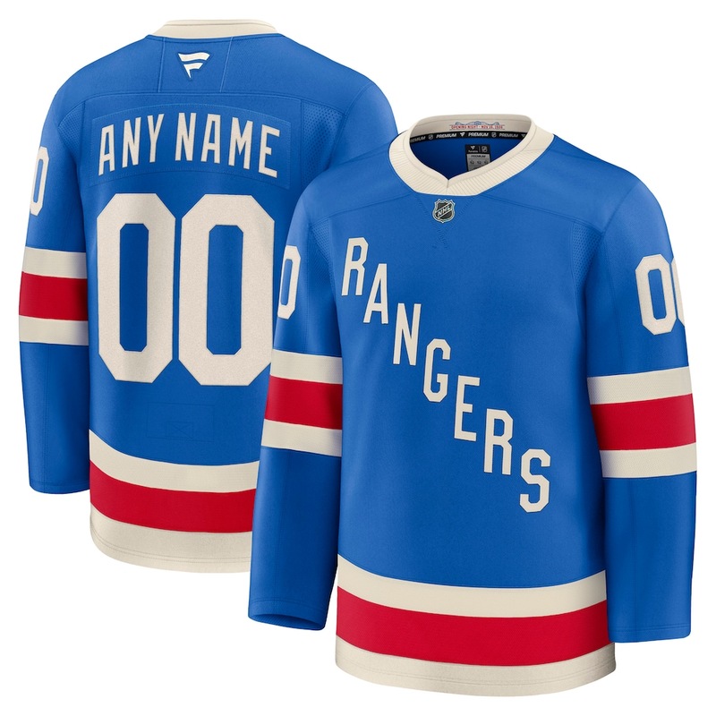 Mens New York Rangers Fanatics Blue Centennial Premium Custom Jersey Mens New York Rangers Fanatics Blue Centennial Premium Custom Jersey