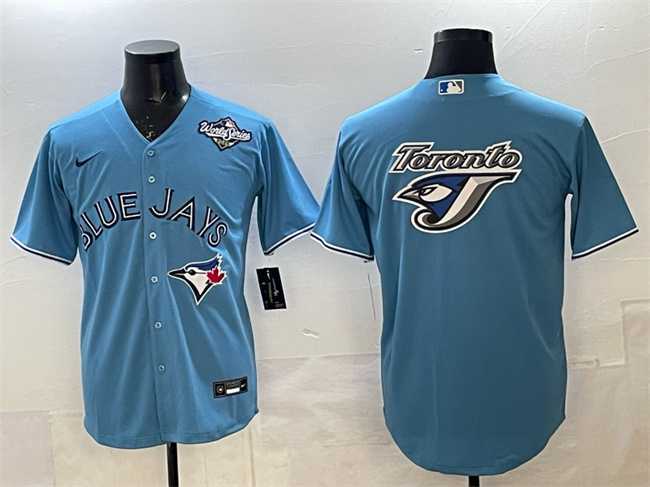 Mens Toronto Blue Jays Team Big Logo Blue 2025 World Series Home Cool Base Stitched Jersey Mens Toronto Blue Jays Team Big Logo Blue 2025 World Series Home Cool Base Stitched Jersey