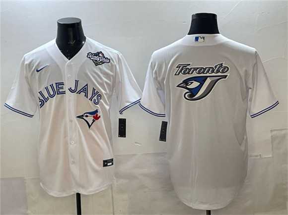 Mens Toronto Blue Jays Team Big Logo White 2025 World Series Home Cool Base Stitched Jersey Mens Toronto Blue Jays Team Big Logo White 2025 World Series Home Cool Base Stitched Jersey