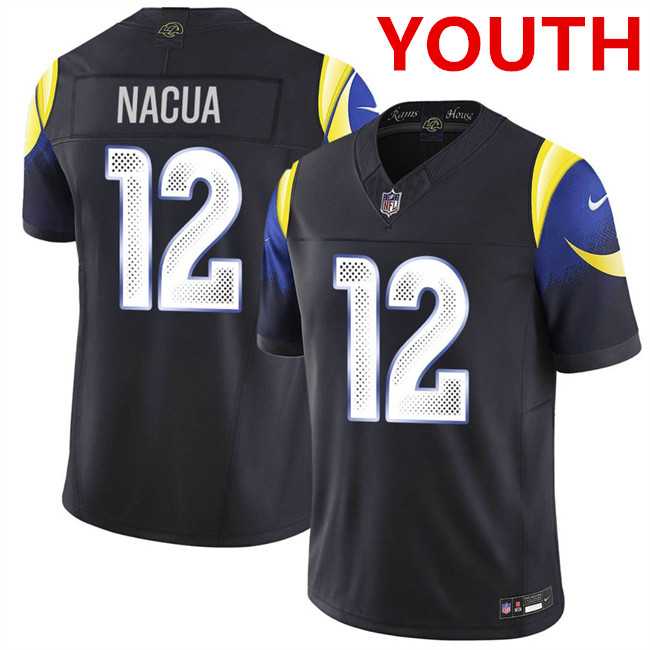 Youth los angeles rams #12 puka nacua midnight blue 2025 F.U.S.E. Rivalries vapor limited stitched jersey Dzhi Youth los angeles rams #12 puka nacua midnight blue 2025 F.U.S.E. Rivalries vapor limited stitched jersey Dzhi