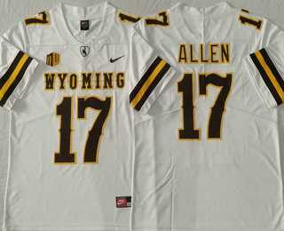 Mens Wyoming Cowboys #17 Josh Allen White Vapor Limited Stitched Nike Jersey Mens Wyoming Cowboys #17 Josh Allen White Vapor Limited Stitched Nike Jersey