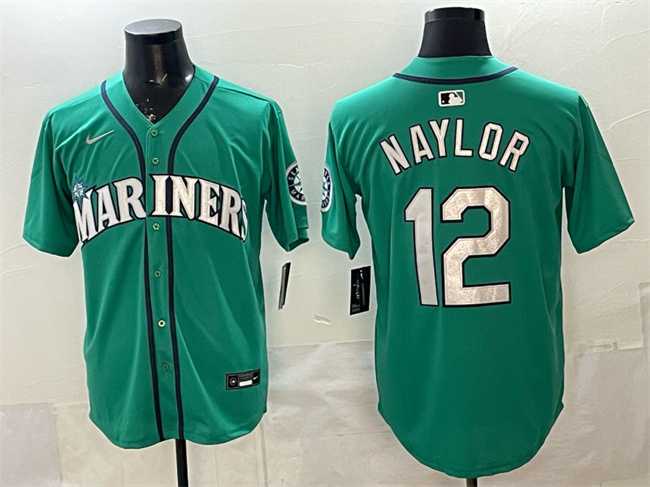 Mens Seattle Mariners #12 Josh Naylor Aqua Limited Stitched jersey Mens Seattle Mariners #12 Josh Naylor Aqua Limited Stitched jersey