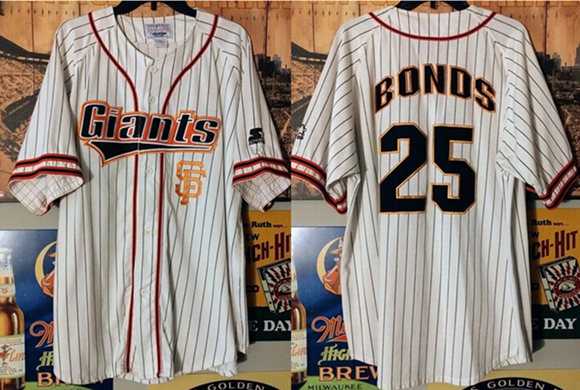 Mens San Francisco Giants #25 Barry Bonds White Limited Stitched Jersey