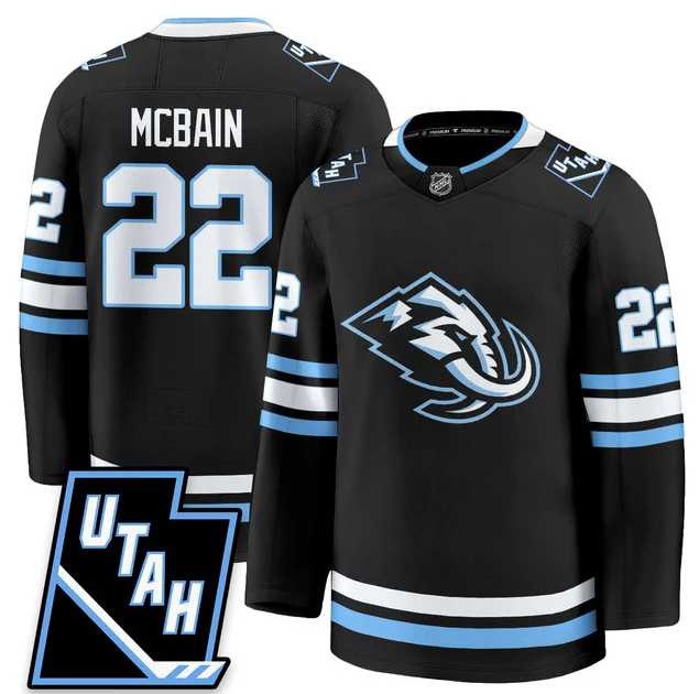 Mens Utah Hockey Mammoth #22 Jack McBain 2025 Limited All Stitched Black Jersey Dzhi